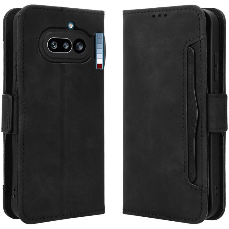 Чехол-книжка с карманами Deexe Wallet Stand для Nothing Phone (4a) - Black: фото 1 из 8