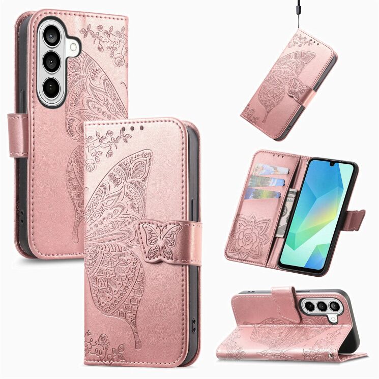 Чехол-книжка с рисунком UniCase Butterfly Pattern для Samsung Galaxy A37 (A376) - Rose Gold (406041RG) Чехол-книжка с рисунком UniCase Butterfly Pattern для Samsung Galaxy A37 (A376) - Rose Gold: фото 5 из 10
