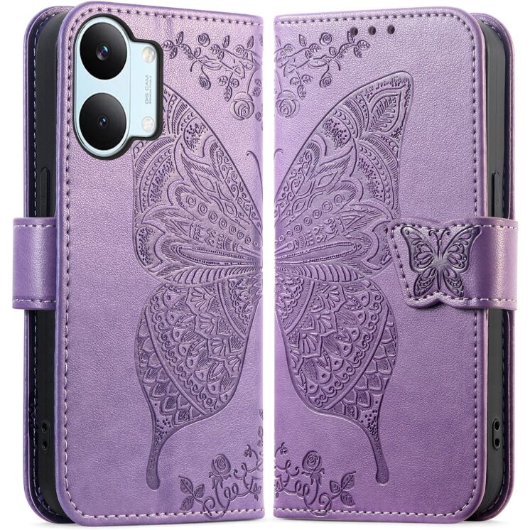 Чехол-книжка с рисунком UniCase Butterfly Pattern для Xiaomi Poco X8 Pro Max - Light Purple: фото 1 из 10