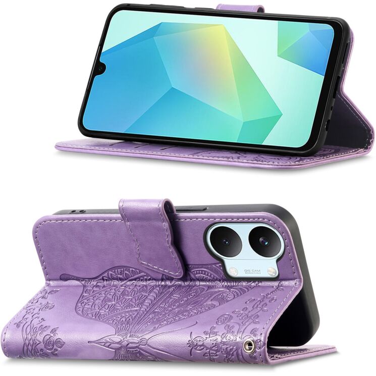 Чехол-книжка с рисунком UniCase Butterfly Pattern для Xiaomi Poco X8 Pro Max - Light Purple: фото 2 из 10
