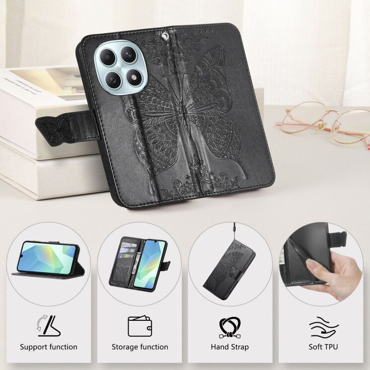 Чехол-книжка с рисунком UniCase Butterfly Pattern для Xiaomi Redmi Note 15 (4G/5G) / Poco M8 5G - Blue: фото 8 из 8