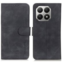 Чохол-книжка з застібкою KHAZNEH Retro Wallet для Xiaomi 17T Pro - Black: фото 1 з 10