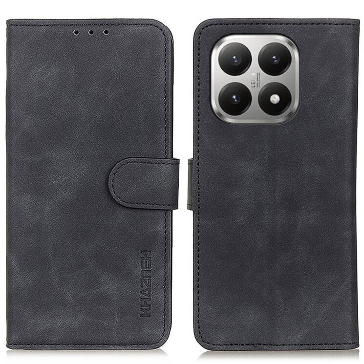 Чохол-книжка з застібкою KHAZNEH Retro Wallet для Xiaomi 17T Pro - Black: фото 1 з 10