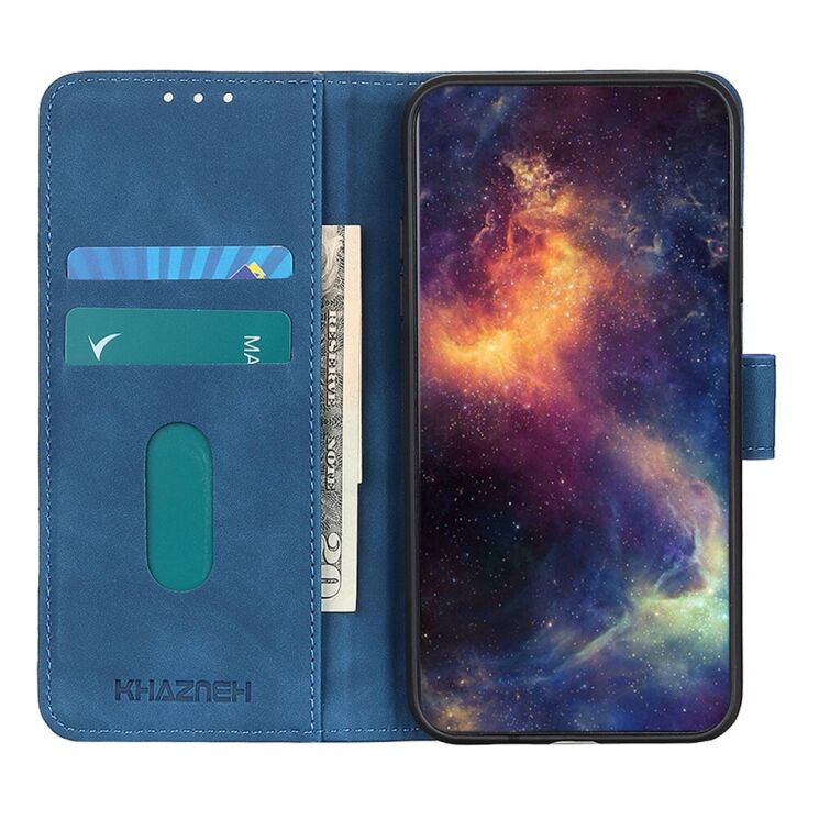 Чехол-книжка с застежкой KHAZNEH Retro Wallet для Xiaomi Poco F9 Ultra - Blue: фото 3 из 9
