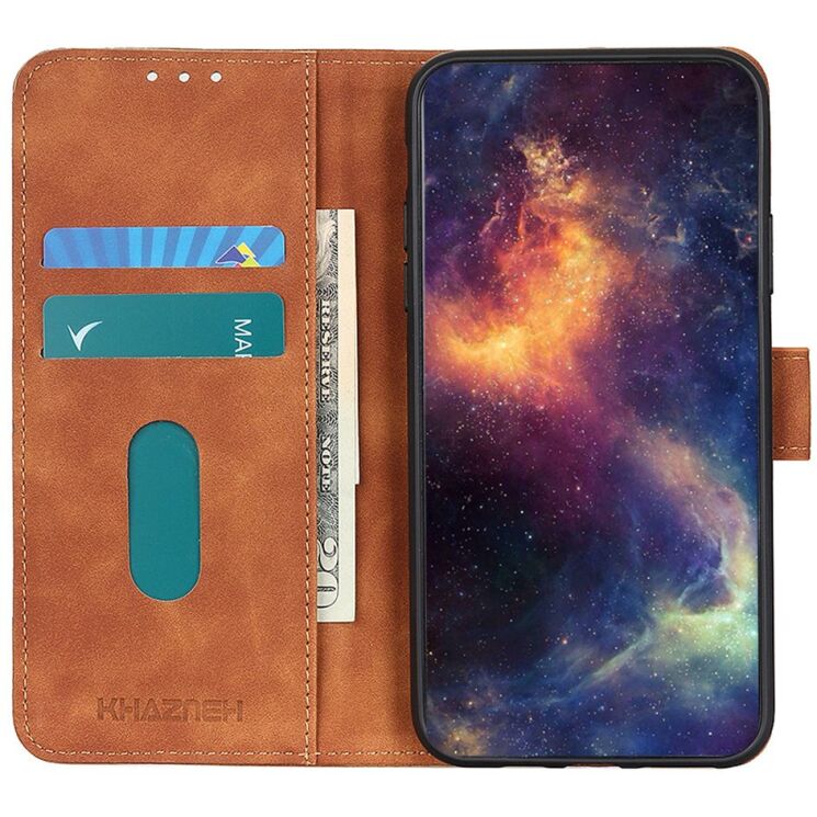 Чехол-книжка с застежкой KHAZNEH Retro Wallet для Xiaomi Redmi Note 15 Pro 5G - Brown: фото 3 из 8