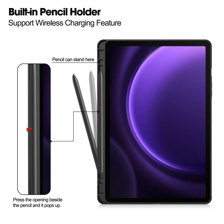 Чехол-книжка UniCase Business Book для Samsung Galaxy Tab S9 FE (X510/516) / Tab S10 FE (X520/526) - Black: фото 11 из 11