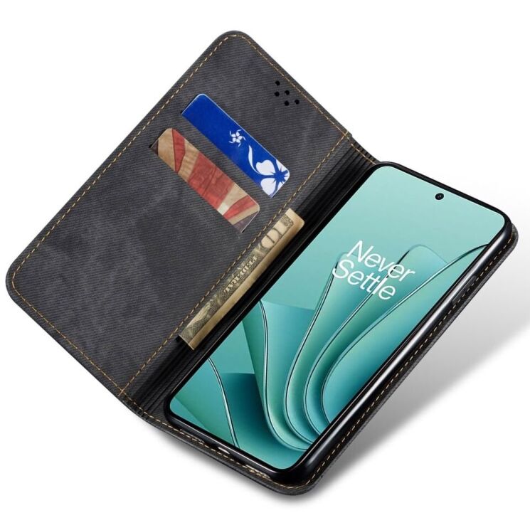 Чехол-книжка UniCase Jeans Wallet для OnePlus Nord CE 4 Lite - Black: фото 2 из 6