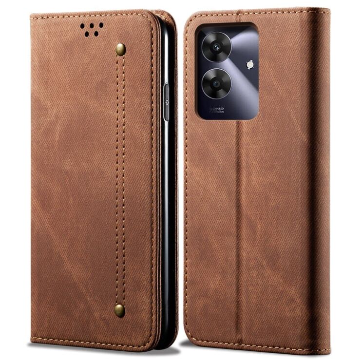 Чохол-книжка UniCase Jeans Wallet для Realme C63 / Note 60 - Coffee: фото 1 з 6