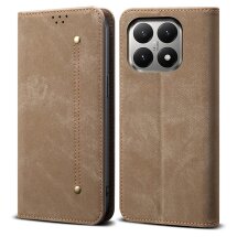 Чехол-книжка с кармашками UniCase Jeans Wallet для Xiaomi 15T - Khaki: фото 1 из 7