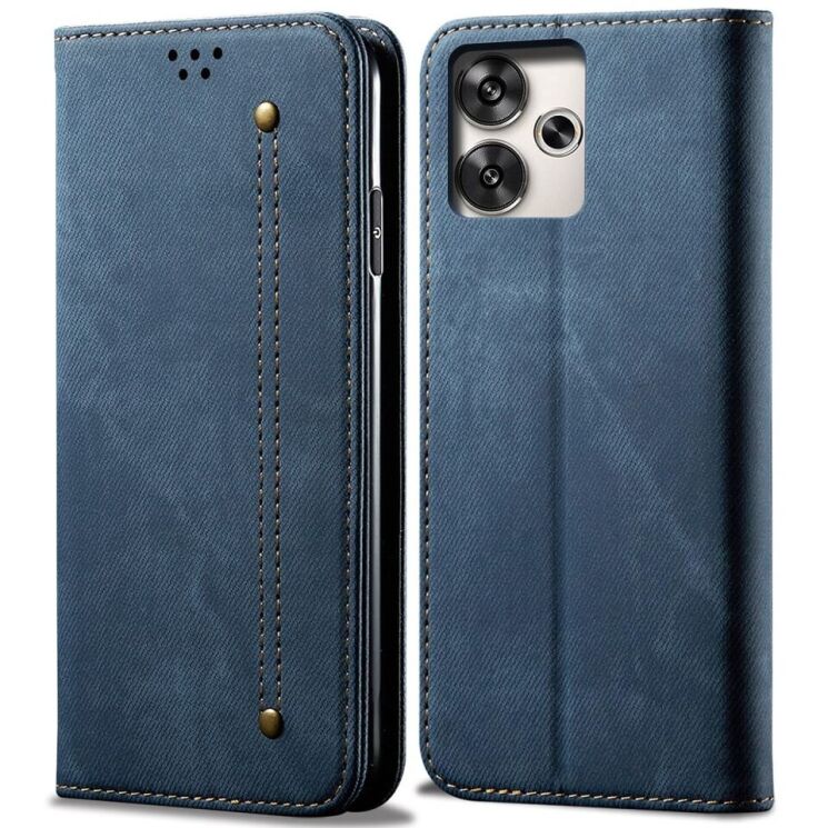 Чехол-книжка UniCase Jeans Wallet для Xiaomi Poco F6 - Blue: фото 1 из 6