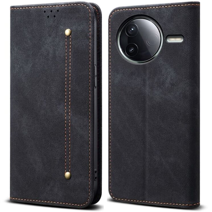 Чохол-книжка UniCase Jeans Wallet для Xiaomi Poco F7 Pro - Black: фото 1 з 7