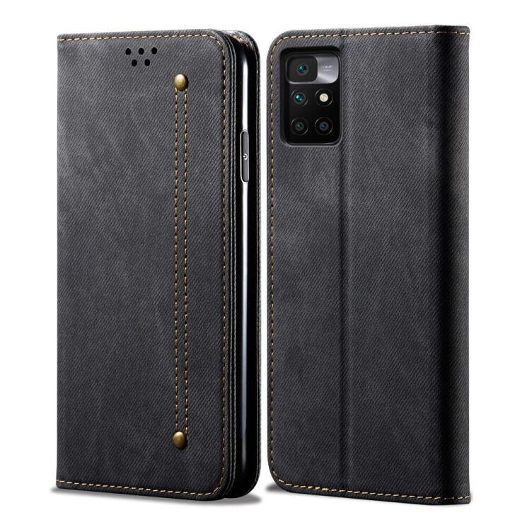 Чехол-книжка UniCase Jeans Wallet для Xiaomi Redmi 10 / 10 (2022) / 10 Prime - Black: фото 2 из 10
