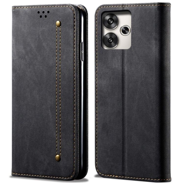 Чехол-книжка UniCase Jeans Wallet для Xiaomi Redmi 13 - Black: фото 1 из 6