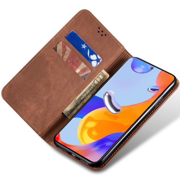 Чехол-книжка UniCase Jeans Wallet для Xiaomi Redmi Note 14 Pro Plus - Coffee: фото 5 из 6