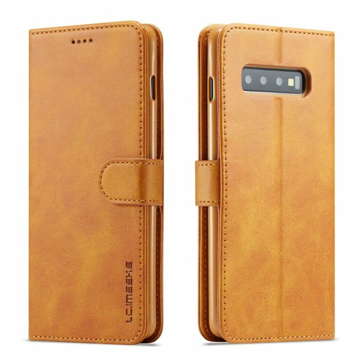 Чехол LC.IMEEKE Wallet Case для Samsung Galaxy S10 Plus (G975) - Coffee: фото 1 из 10