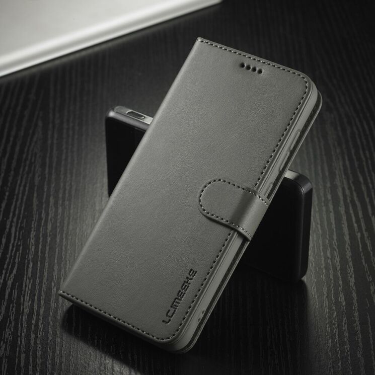 Чехол LC.IMEEKE Wallet Case для Samsung Galaxy S21 FE (G990) - Grey: фото 5 из 10