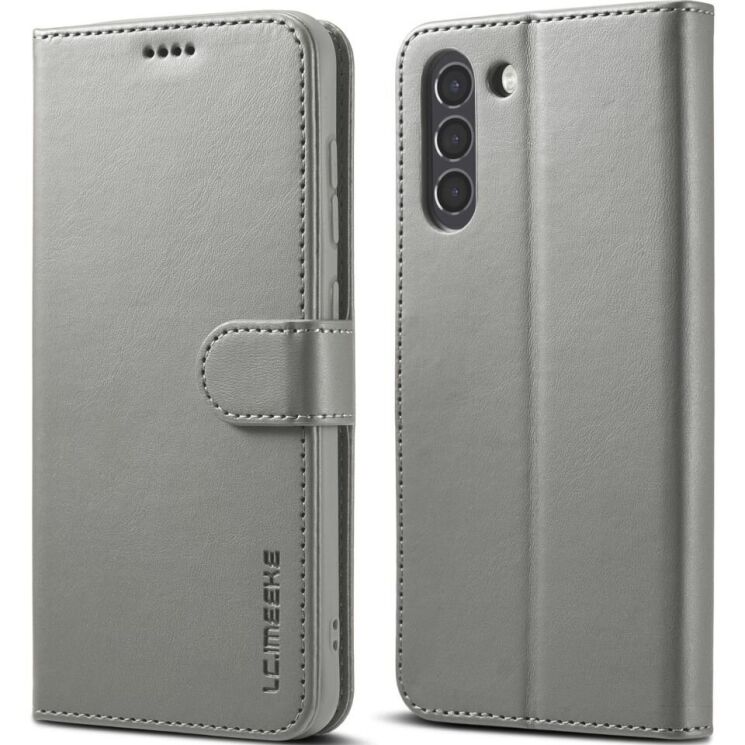 Чехол LC.IMEEKE Wallet Case для Samsung Galaxy S21 FE (G990) - Grey: фото 1 из 10