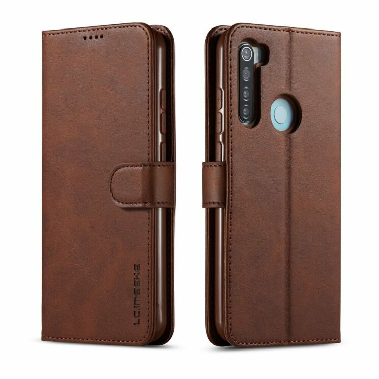 Чохол LC.IMEEKE Wallet Case для Xiaomi Redmi Note 8T - Coffee: фото 1 з 13