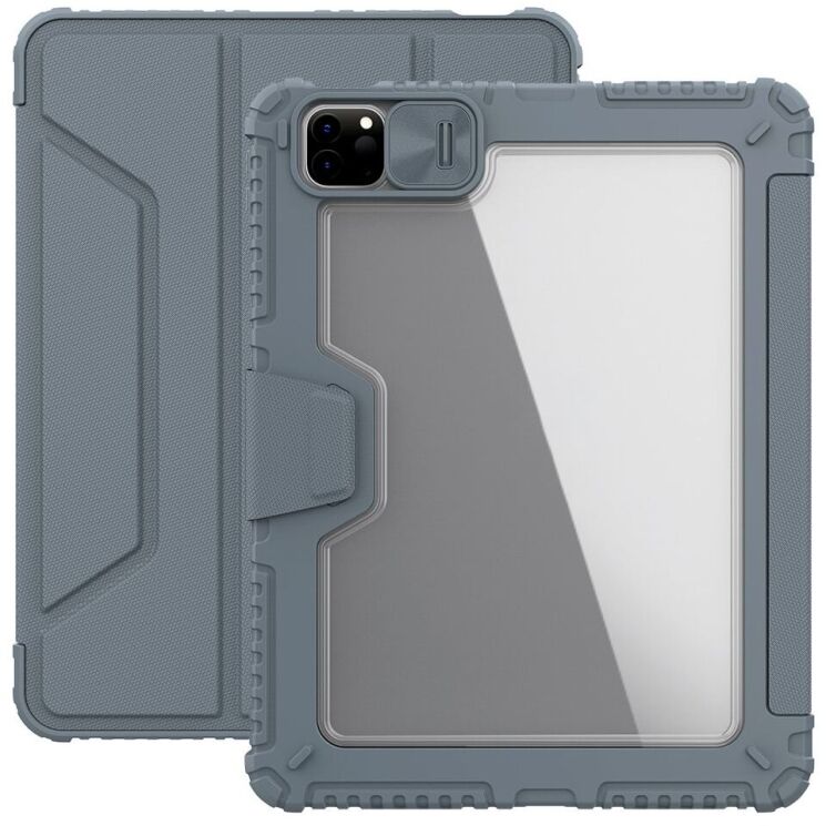 Чехол NILLKIN Bumper Leather Case Pro для Apple iPad Air 11 M3/M2 (2025/2024) / Air 4 / 5 10.9 (2020/2022) / Pro 11 (2020/2021/2022) - Grey: фото 1 из 20
