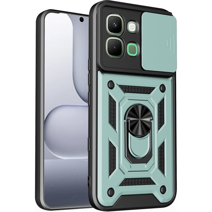 Чехол с защитой камеры Deexe Armor Shield для Infinix Note Edge - Green: фото 1 из 9