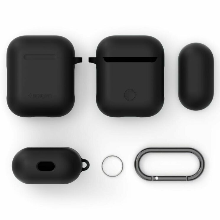 Чехол Spigen (SGP) Silicone Case для Apple AirPods 1 / 2 - Black: фото 7 из 7