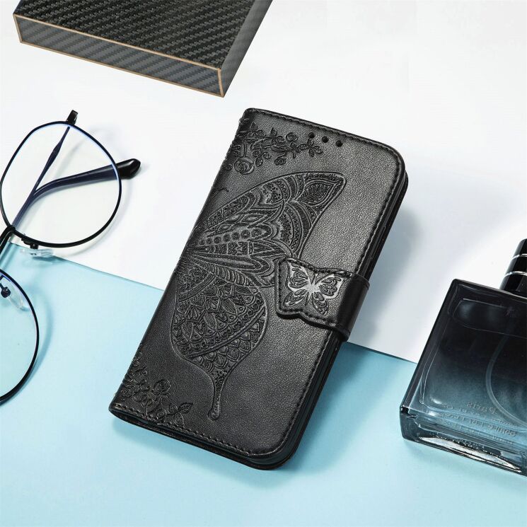 Чехол-книжка с рисунком UniCase Butterfly Pattern для Honor 200 - Black: фото 4 из 7