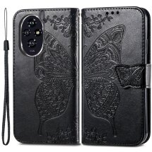 Чехол-книжка с рисунком UniCase Butterfly Pattern для Honor 200 - Black: фото 1 из 7