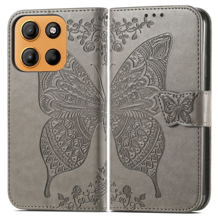 Чехол UniCase Butterfly Pattern для Motorola Moto G15 - Grey: фото 2 из 11