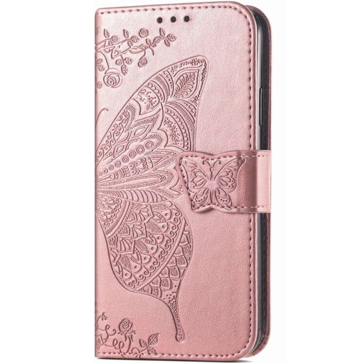 Чехол-книжка с рисунком UniCase Butterfly Pattern для Motorola Moto G52 / G82 - Rose Gold: фото 4 из 8