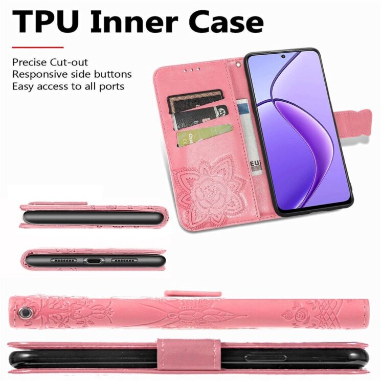 Чехол UniCase Butterfly Pattern для OPPO Reno 12 F/FS - Blue: фото 7 из 10