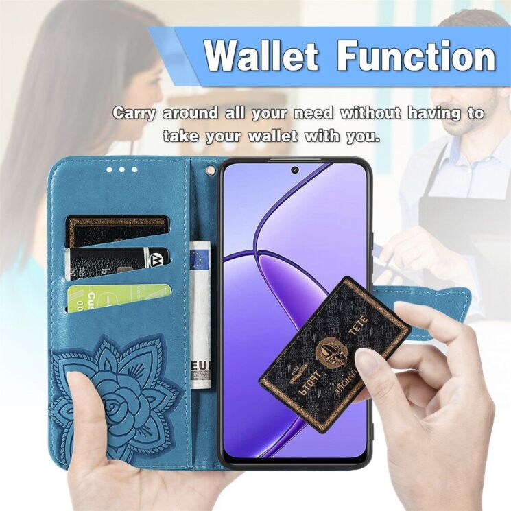 Чехол UniCase Butterfly Pattern для OPPO Reno 12 F/FS - Blue: фото 10 из 10