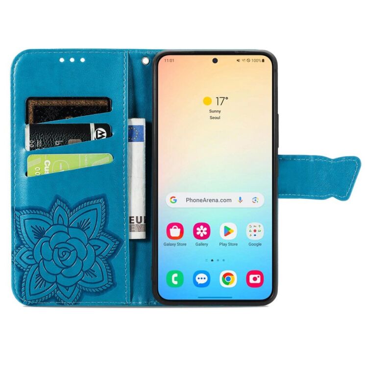 Чехол UniCase Butterfly Pattern для Samsung Galaxy S25 (S931) - Blue: фото 3 из 9