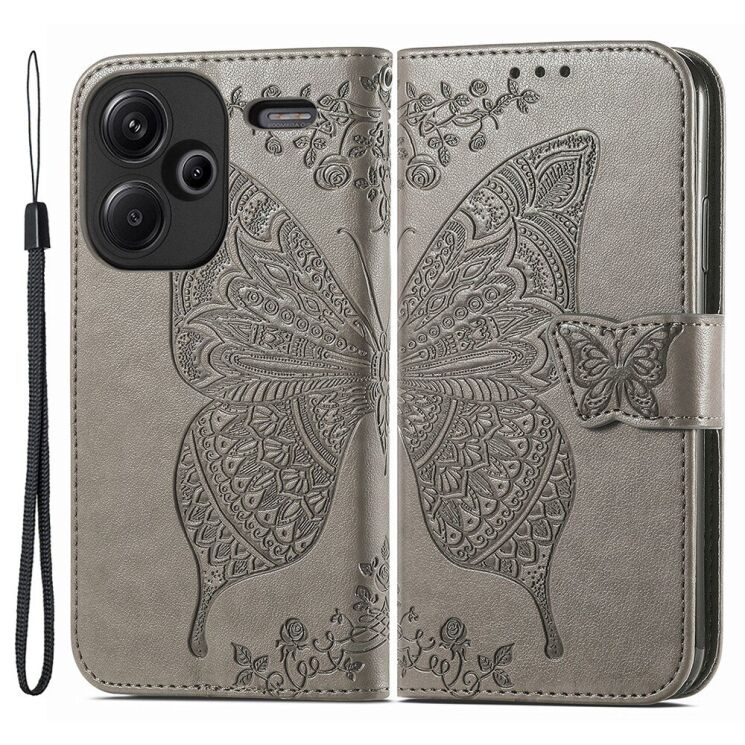 Чехол UniCase Butterfly Pattern для Xiaomi Redmi Note 13 Pro+ - Grey: фото 1 из 6