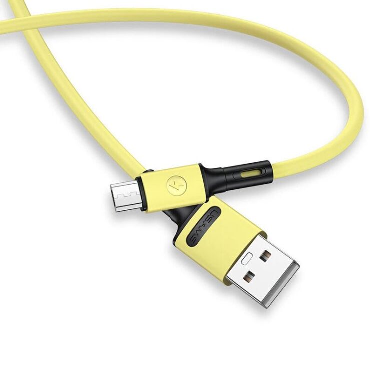 Дата-кабель USAMS US-SJ435 U52 USB to MicroUSB (2.1A, 1m) - Yellow: фото 1 из 15
