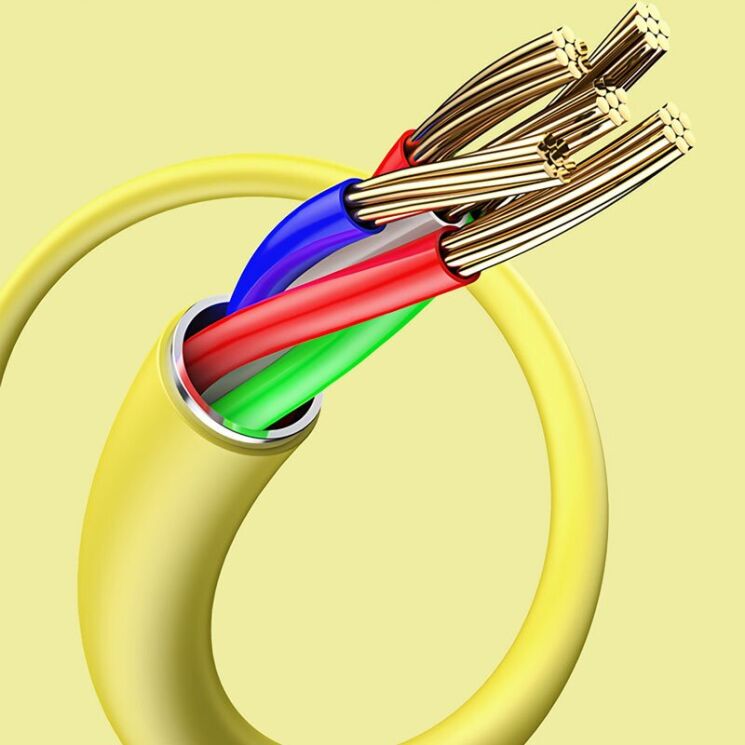 Дата-кабель USAMS US-SJ435 U52 USB to MicroUSB (2.1A, 1m) - Yellow: фото 3 из 15