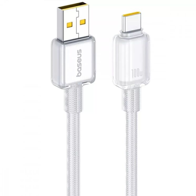Кабель Baseus Crystal USB to Type-C (100W, 2m) E0427901 - White: фото 1 из 18