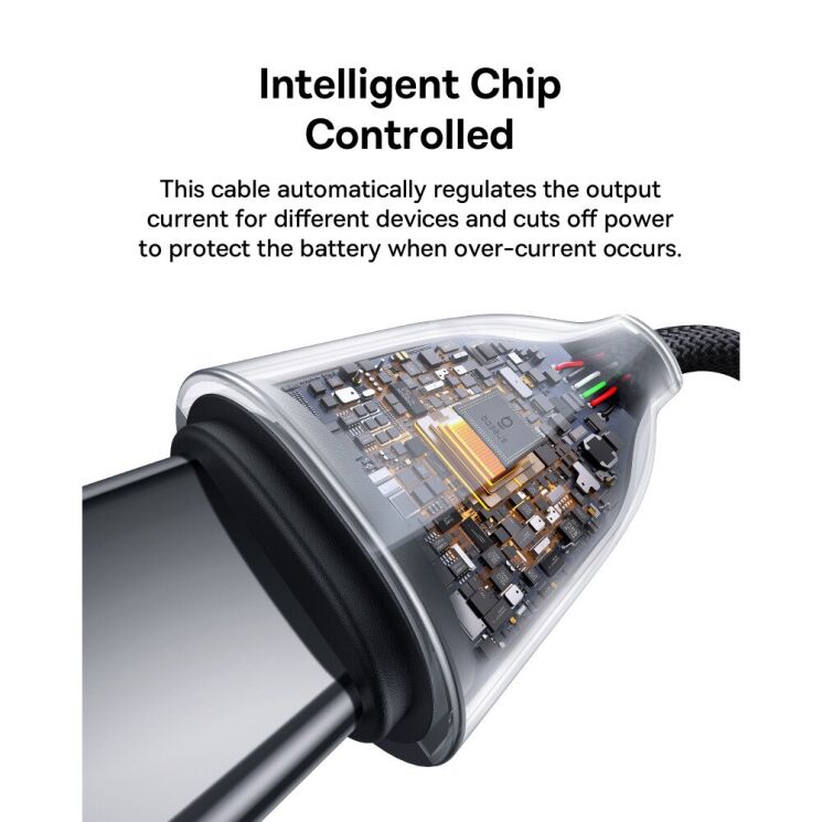 Кабель Baseus Flash 2 USB to Type-C (100W, 1m) P10311804111-00 - Cluster Black: фото 11 з 11