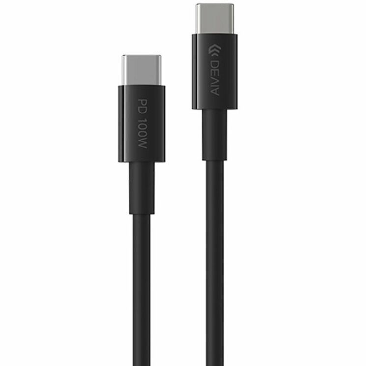 Кабель DEVIA EC317 Smart Series Type-C to Type-C 100W (5A, 1.5m) - Black: фото 1 з 9