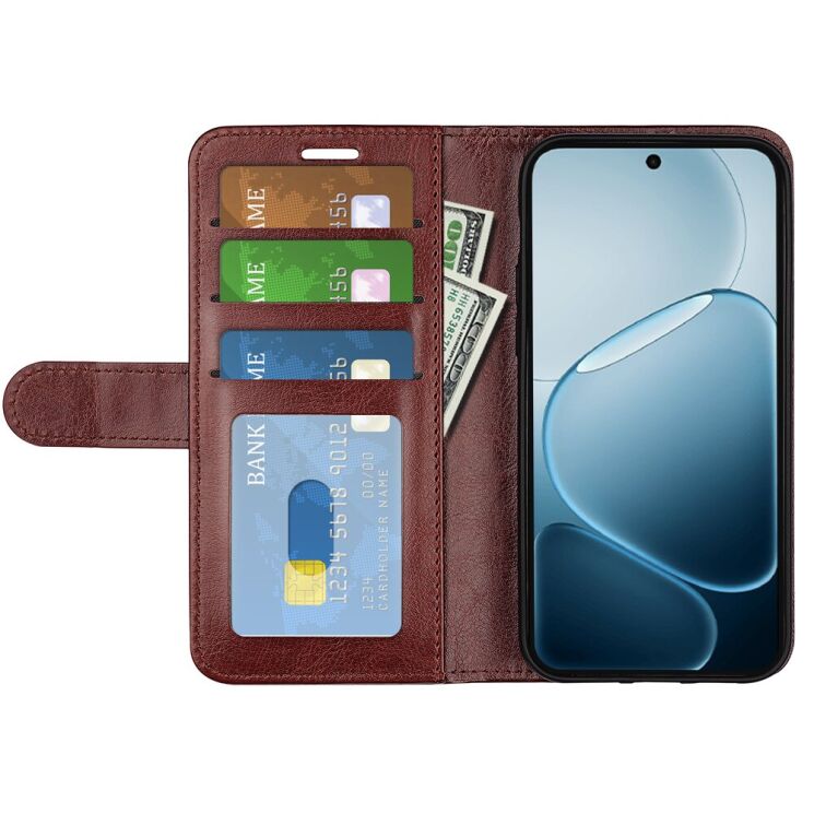 Класичний чохол-книжка Deexe Wallet Style для OPPO A6x - Brown: фото 2 з 7