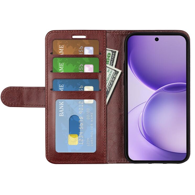 Классический чехол-книжка Deexe Wallet Style для OPPO Reno 16 F - Brown (413416Z) Классический чехол-книжка Deexe Wallet Style для OPPO Reno 16 F - Brown: фото 2 из 7