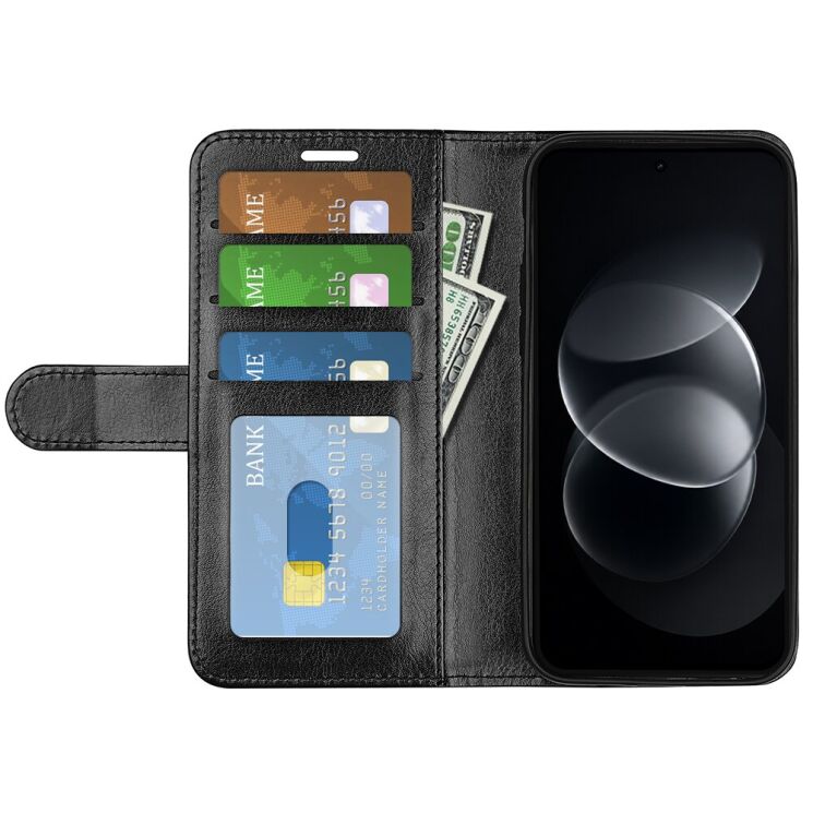 Класичний чохол-книжка Deexe Wallet Style для Xiaomi Redmi Note 17 Pro - Black: фото 2 з 8