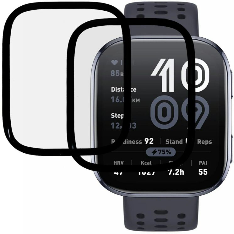 Комплект захисних плівок Deexe Protector Film для Xiaomi Amazfit Bip 6 - Black: фото 1 з 5