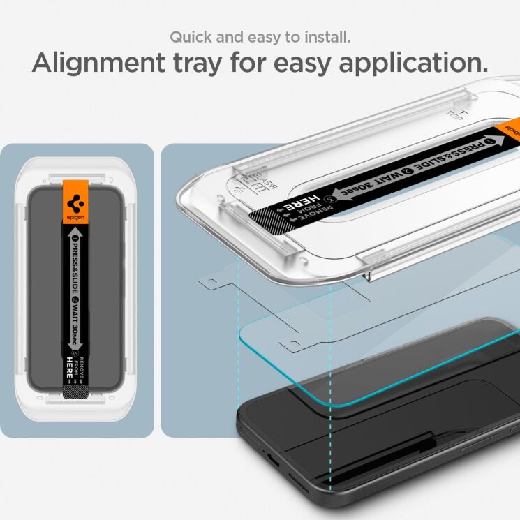 Комплект защитных стекол Spigen (SGP) GLAS.tR EZ Fit Sensor Protected для Google Pixel 9a (AGL08938): фото 11 из 13