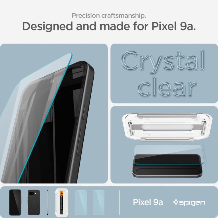 Комплект защитных стекол Spigen (SGP) GLAS.tR EZ Fit Sensor Protected для Google Pixel 9a (AGL08938): фото 13 из 13