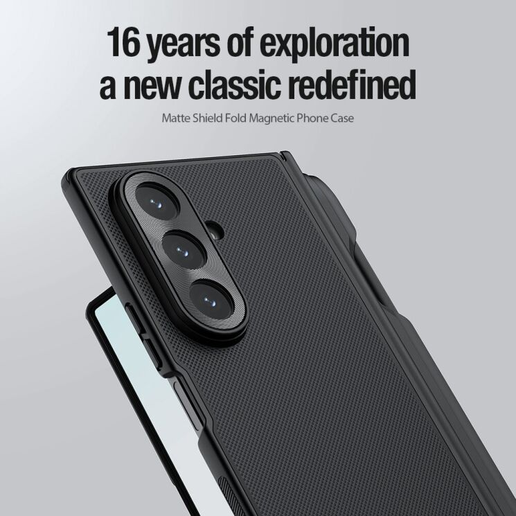 Пластиковий чохол NILLKIN Frosted Shield Magnetic (S Pen) для Samsung Galaxy Fold 7 - Black: фото 6 з 22