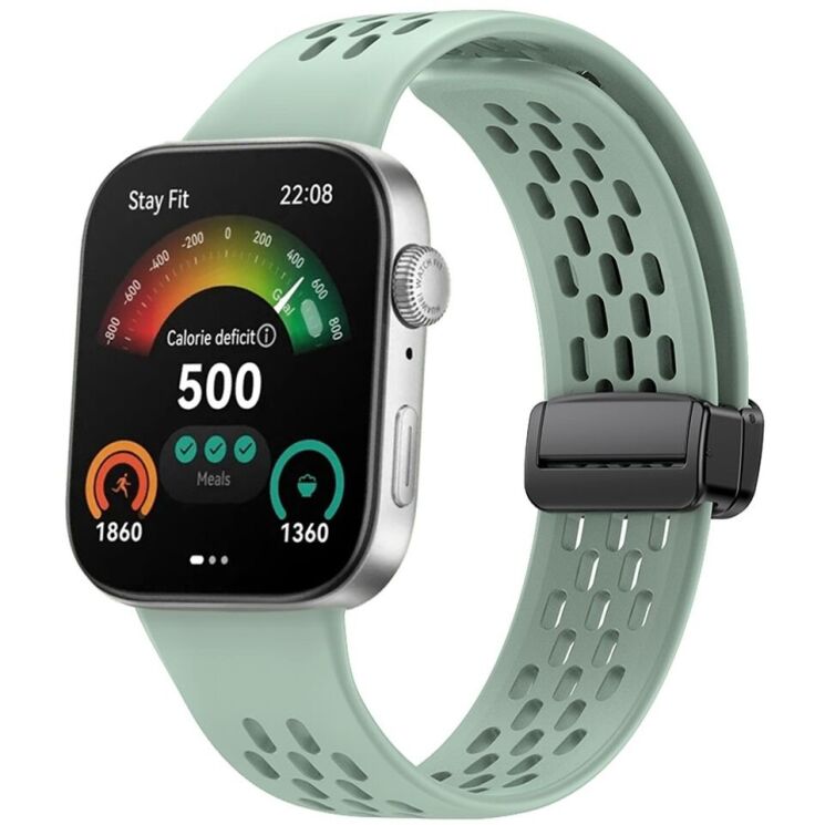 Ремешок Deexe Astra Strap для Huawei Watch Fit 3 - Grey Green: фото 3 из 3