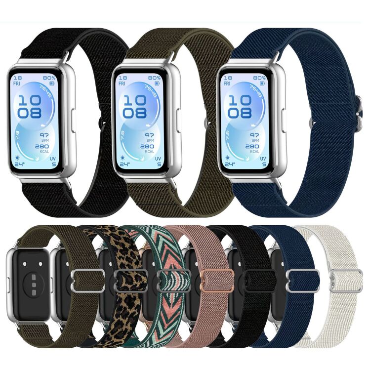 Ремешок Deexe Knitted Strap для Huawei Band 11 Pro / Band 11 - Leopard: фото 4 из 5