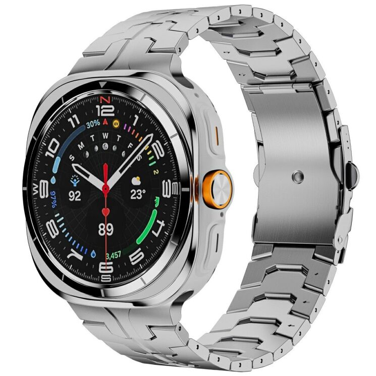 Ремінець Deexe Metal Strap для Samsung Galaxy Watch 8 (40/44mm) / 8 Classic - Silver: фото 3 з 6