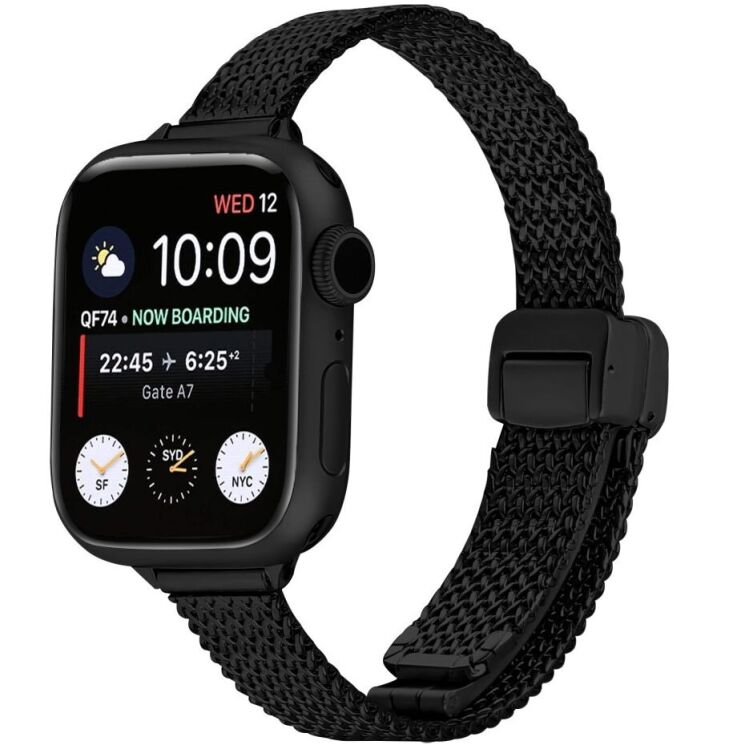 Ремінець Deexe Milanese Band для Apple Watch 46 / 45 / 44 / SE 44 / 42 (Series 1-3) / Ultra / Ultra 2 - Black: фото 2 з 6