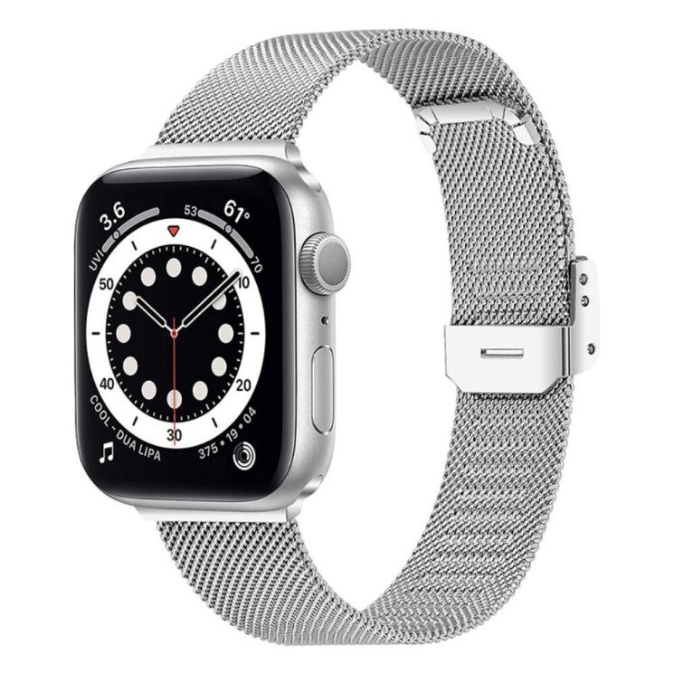 Ремінець Deexe Milanese Bracelet для Apple Watch 46 / 45 / 44 / SE 44 / 42 (Series 1-3) / Ultra / Ultra 2 / Ultra 3 - Silver: фото 2 з 5